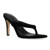 Sandali alla moda tacco alto mulo perizoma sandali per infradito a tacco nero da donna beige tacchi a spillo da donna scarpe estive di grandi dimensioni 2022