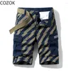 Shorts maschile di cargo di cotone 2024 Summer Army Tactical Tactical Homme Male Casual Streetwear Multitwear