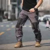 Calça calças de retalhos calças táticas homens multipockets à prova d'água ao ar livre calça de elasticidade homens homens joelheiras militares de elasticidade do exército