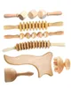 TCARE 7PCSSET Wood Therapy Massage Gua Sha Tools Maderoterapia Colombiana Lymphatic Drainage Massager Roller Therapy Cup 2205124377148