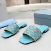 Sandalias de diseñadores de alta calidad Vacaciones marinas de verano Slippers planas tejidas al aire libre EU35-41