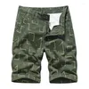 Herren -Shorts Geometrisches Muster Sommerfracht kurze Männer Outdoor lässige Knielänge Safari -Baumwollsportpant