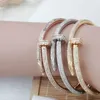 High Quality Luxury Bangles Unique Rose Gold Diamond Bracelet Ring Jewelry Set Female Bangle Screw Nail Zircon