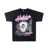 Skjorta mens designer t shirt män kläder klassiska mäns t-shirts trendiga amerikanska hellstar brev porträtt affisch crack graffiti casual mens and womens loss short