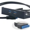 Resaggio 2 porta USB 3.0 Pannello frontale da 20 pin USB3.0 Hub Expansion Adapter Connector Balcina di plastica per PC Desktop Floppy da 3,5 pollici