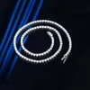 Colliers pendants TRENDY 3 mm D Color Moisanite Collier de tennis pour femmes hommes plaqués Platinum 4 Prong Lab Diamond Chain Pass Giftp289p