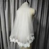 Bijoux de cheveux de mariage Real photos Veil de mariage avec perles 3d fleurs 2 couches 3m de long Veil nuptial avec fard à joues