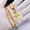 CH KRO Classic Splating 24K Gold Flame Diamond Cross Naszyjnik Spersonalizowany lekki luksusowy urok dla mężczyzn i kobiet