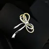 Brooches Bowknot Brooch Women's Large Pin Fixed Clothes Decoration High-End Suit Corsage Simple Fashion Ornament Rhinestone Jewelry Pins