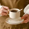 Mokken 230-250 ml keramische mok met schotel set creatieve cups cadeau middag koffie thee schattig drinkware