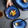 Płytki antowall japońskie dania retro ceramiczne domowe nieregularne płaskie zastawa stołowa hurtowa kropla