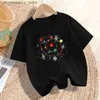 T-shirts Boys T-shirt Summer Short Short Big Boys Summer Top Topdrens T-shirt Black Hole Modice per bambini T-shirt Q240418