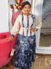 Vêtements ethniques Femmes de dinde africaine Tops Suit en jupe Plus taille Two Piece Set Party Party Dubai Muslim Kaftan Abayas Robes