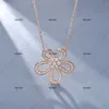 Designer Brand Van Big Flower Necklace High Edition Glod Hollow Sunflower Micro Inlaid with Diamond Collar Chain