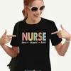 T Shirts for Women Nurse Fashion Graphic Y2k Tops 90s Harajuku Ulzzang Streetwear Summer Neck Short Sleeve Tees Female Clothing 240412