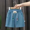 Shorts Summer Boys Candy Color Beach Shorts per bambini Bambini elastici casual pantaloni corti Sport abbigliamento outwear 240418