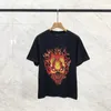 Europe UK 24ss Men Flame Joker Print Cotton Tee Women Casual T Shirts Summer Short Sleeve Skateboard Tshirt 0418