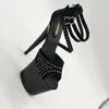 Kleiderschuhe Laijianjinxia Frauen sexy Pole Danzen 20 cm High Heels Schwarze dünne Sandalen Model Modepumpen