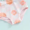 SOINS DE SOWSUILLAGE Baby Girls Swimsuit 2 pièces Swimsuit sans manche Cross / gilet imprimé Shorts Set Swimsuit Q240418