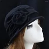 Berets Vintage Cap Femmes Hat Love Cloche Flapper Lady Bucket Winter Flower S 2024