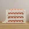 Kitchen Storage 2pcs Slide Type Egg Rolling Rack Refrigerator Box Eggs Retain Freshness Dispenser Fridge Container