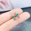 أقراط مسمار لكل مجوهرات طبيعية حقيقية أخضر زمرد حلق صغير نمط صغير 0.25CT 2PCS GEMSTONE 925 Sterling Silver Fine L243177