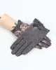 Thin Sheepskin Gloves Women's Leather Touch Screen Fashion Lace Unlined Short Spring and Autumn Driver's Gloves