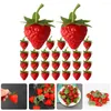 Party Decoration 40 Pcs Simulated Strawberry Pretend Play Toys Realistic Strawberries Fruit Kids' Supplies Cognition Plastic Model Playset