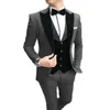 Herrenanzüge grüne Männer schlank Fit 3 Teile tragen Hochzeitsbuam Tuxedos Blazer Weste Hosen Kostüm Homme