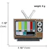 빈티지 TV 핀 80 년대 옷깃 핀에 대한 신호 없음 컬러 레인보우 브로치 커스텀 패션 보석 배지 기억 선물 2 색