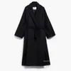 Abrigo para mujeres CAPA DE CABLA DE CABLERA Fashion Coat Maxmaras Camel Camel Fleece Papel up Coat Negro