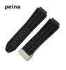 25mmx19mm NYA MENS WACKBANDS REP BAND TIRE Diver Silicone Rubber Watchband Strap For Hub30979108069