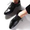 Chaussures habillées Phenkang Hommes Formel Véritable Cuir Oxford Pour Hommes Noir 2024 Lacets De Mariage Brogues