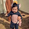 9379生まれベビー服マウストップケーキボディースーツ秋のファッションかわいい男の子の服幼児の女の子オナズキー240411