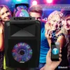 Bluetooth, MP3, USB, Microphone 및 DJ Lights가있는 700W 무선 휴대용 PA 스피커 시스템 - 충전식 배터리 - 이벤트 및 파티에 적합합니다.