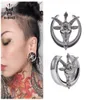 KUBOOZ Stainless Steel Earring Tunnels Notched Pentagram Sheep Head Ear Plugs Piercing Body Jewelry Gauges Stretchers Expanders Wh5049640