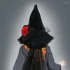 Beret Black Witch Hat na Halloween Elegancki czarodziej