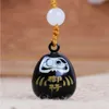 Keychains Lanyards Creative Japanese Daruma Pendant Fully Enclosed Water Sound Bells Strap Car Key Bag Pray Pendant Keychains Couples Phone Charms