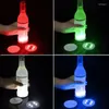 Party Decoration 10pcs LED Batteris Power Luminous Waasters Sticker Liquor Bottle Drinking Glass Cup Mat Club Bar Decor Light Light