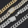 15mm 925 VVS D 컬러 Moissanite Cuban Link Chains 925 Sterling Silver Iced Out Moissanite Men Chain