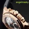 Unisexe AP Wrist Watch Royal Oak Offshore Series Multi-fonction Automatic Machinery Womens Watch 26231or 37mm 18K Rose Gold Garantied Carte