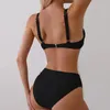 Women's Swimwear Sexy Cross Women Bikini Set Solid Color Swim Wear 2 Piece Swimsuit Beachwear Summer Holiday Vacation Bathing Suit 2024