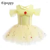 Jupe de danse de ballet de ballet des filles Regardez les vêtements de performance des vêtements pour bébé pratique une robe de princesse en filet