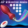 Anal Butt Plug Vibrator Sexiga leksaker för män Kvinnor Gay Wireless Remote Control G Spot Vibrators Blinkande lätt prostatasmassage