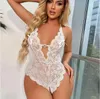 Roupa de sono feminina de uma peça de roupa fechada de roupas de encaixe de renda transparente Sexy Voil sem lingerie aberta de lingerie aberta