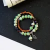 High cost performance creative new Chinese style double circle ceramic girl bracelet ethnic style artistic fashion bracelet accessories