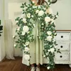 Dekorative Blumen Hochzeit künstliche Rosen Wein Seide gefälschte grüne Pflanze Home Dekoration Simulation Blume Schatz Weiß Rose Rattan