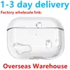 USA Stock för Apple AirPods Pro 2 2nd Generation Airpod 3 pros max hörlurstillbehör Solid TPU Silicone Protective Earphone Cover Wireless laddningsfodral