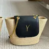 Designer Beach Bags Shoulder Bag Gold Hardware New Fashion Summer Lafite Grass Woven Straw Bucket Handbags