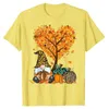 Dames t-shirts Het is herfst y'all schattige kabouters pompoen herfstboom bladeren t-shirt kawaii kleding grafische stukken